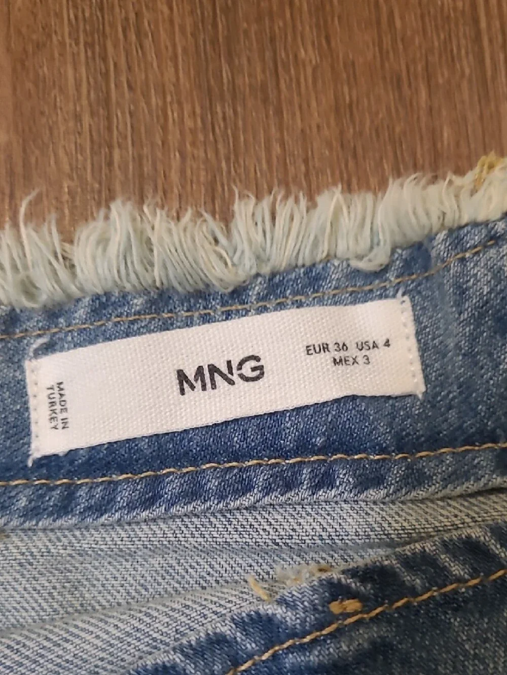 Mango Light Blue Panelled Denim A-Line‎ Skirt